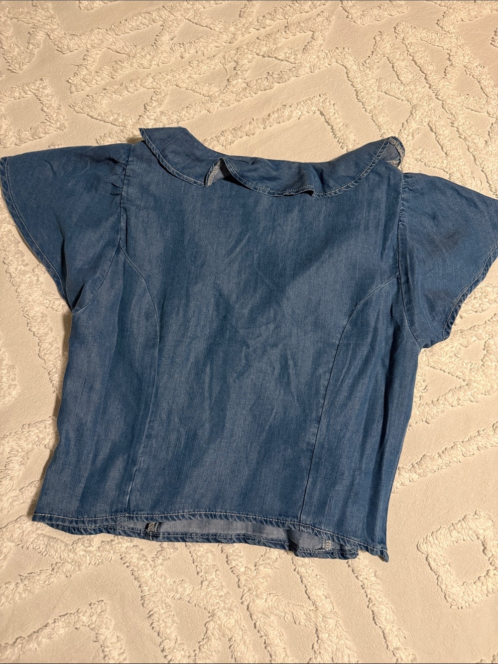 Levi's Indigo Denim Ruffled Tie-Front Top - Picture 2 of 4